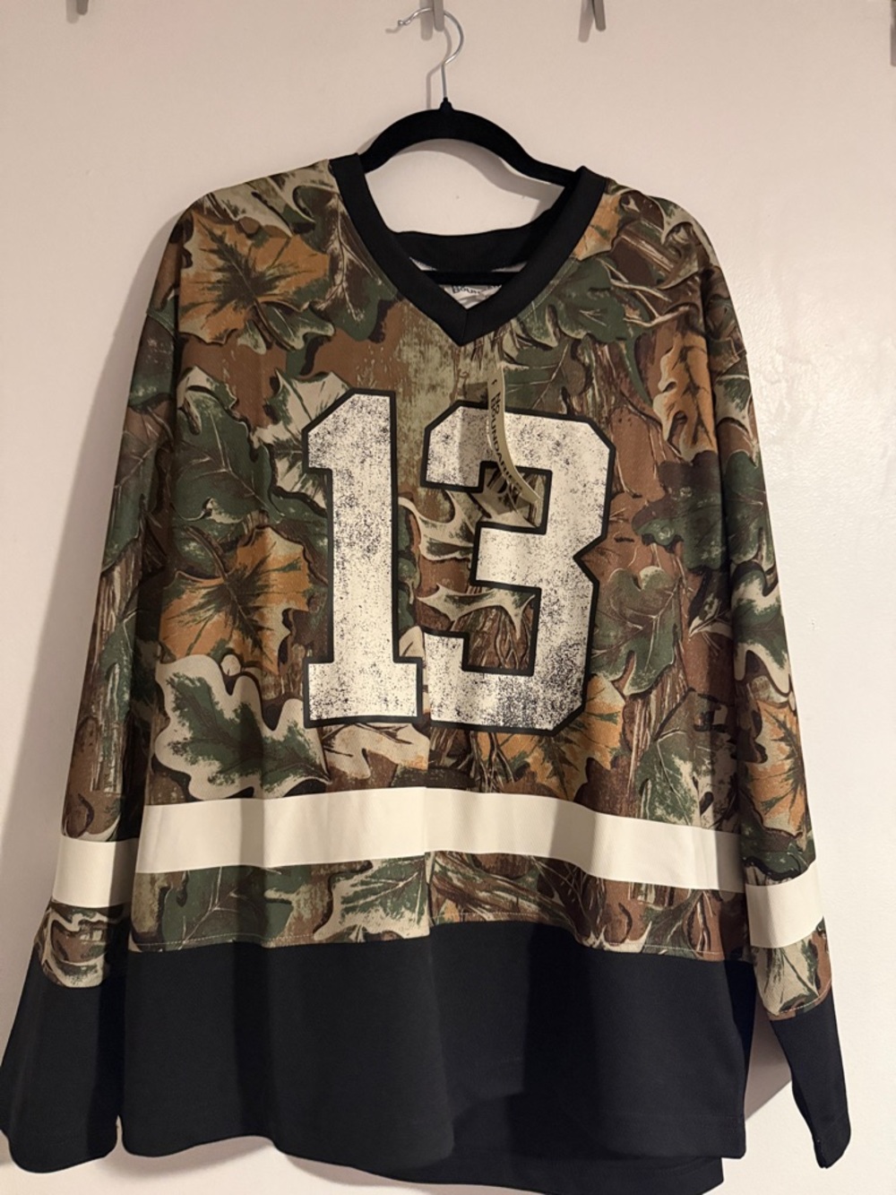 Camo Hockey Jersey with Number 13